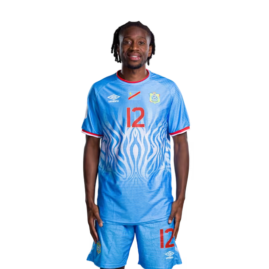 Congo DR National Football Team 2026 World Cup Jersey (Player Version/Match Version) — Defenders: No.5 Dylan BATUBINSIKA, No. 12 Joris KAYEMBE, No.22 MChancel MBEMBA / Défenseurs : n°5 Dylan Batubinsika, n°5. 12 Joris, n°22 MAnnuler