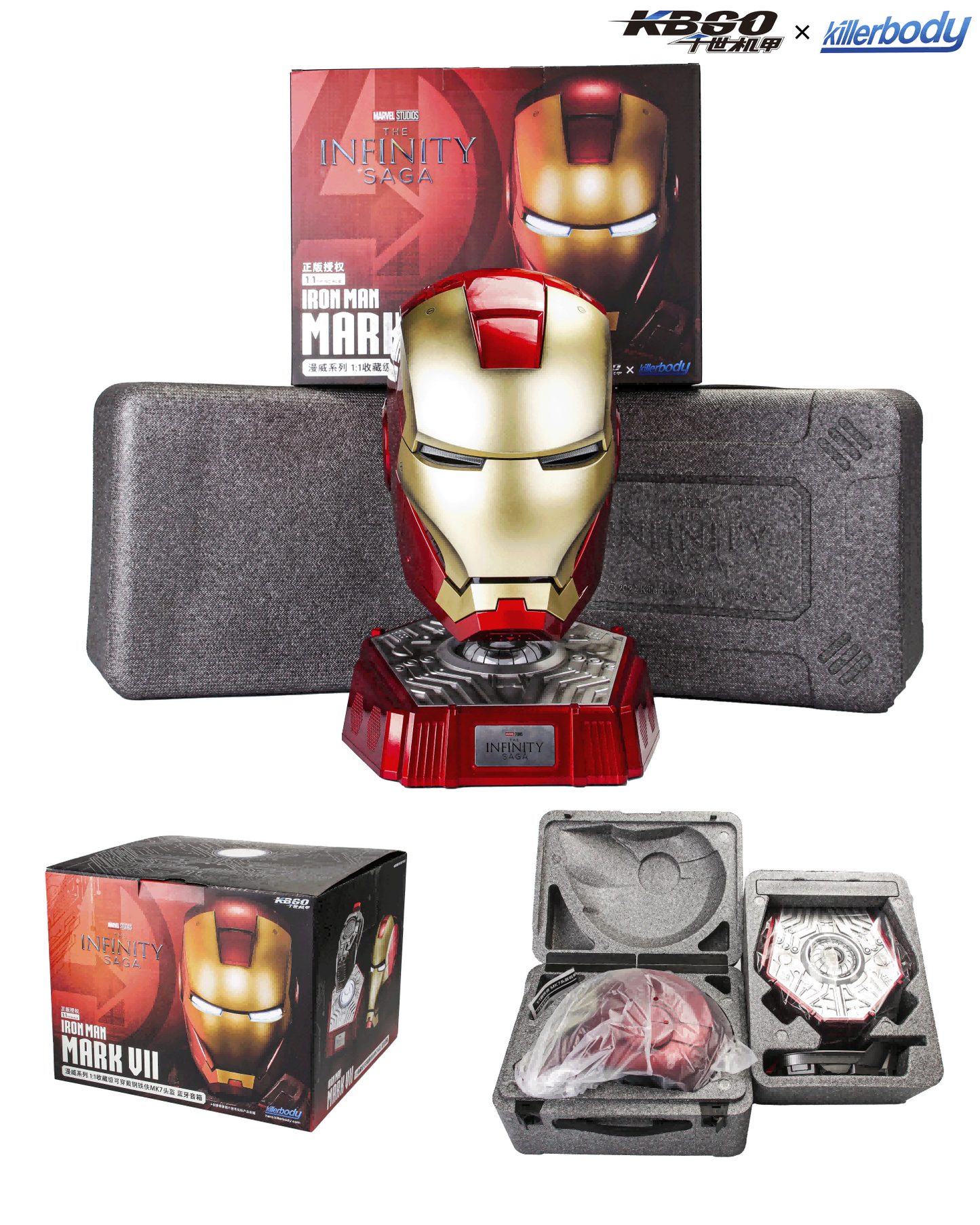 Smart Wearable Iron Man MK7 Helmet – 1:1 Bluetooth Speaker with Quad-Control (Voice/Touch/Remote) & Bilingual Support