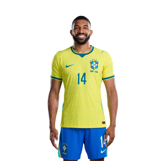 Brazil National Team 2026 World Cup Jersey (Player Version/Match Version) — Defenders: No. 13 Danilo, No. 14 Bremer, No. 15 Léo Pereira/ Defensores: Nº 13 DANILO, Nº 14 BREMER, Nº 15 LEO PEREIRA