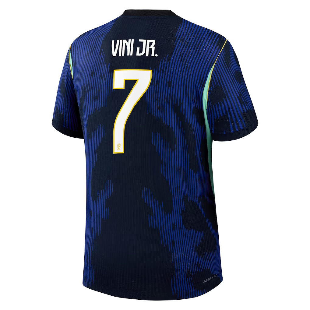 2026 World Cup Vini Jr. Brazil Soccer Jersey Player Version Match Version - No.7 Home Yellow and Away Blue