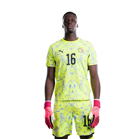 Senegal National Football Team 2026 World Cup Jersey (Player Version/Match Version) — Goalkeepers: No.1 Yehvann DIOUF, No.16 Edouard MENDY,No.23 Mory DIAW / Goalkeepers : No.1 Yehvann DIOUF, No.16 Edouard MENDY,No.23 Mory DIAW