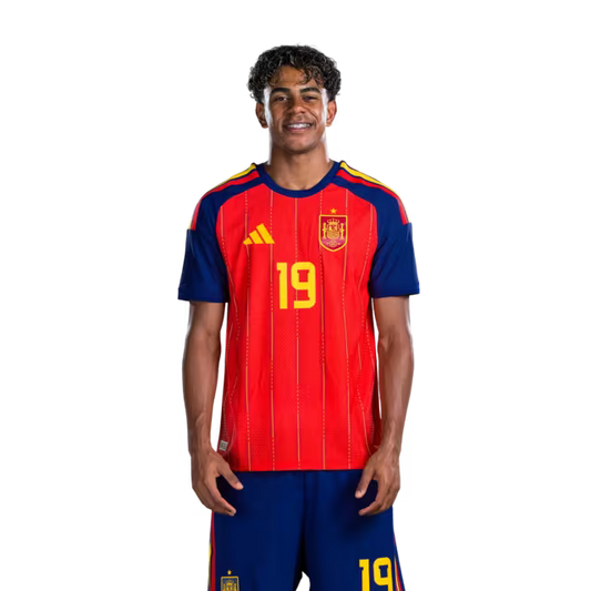 Spain National Team 2026 World Cup Jersey – Player/Match Version – Forwards: No. 17 Nico Williams, No. 19 Lamine Yamal, No. 21 Mikel Oyarzabal / Delanteros Nº 17 Nico WILLIAMS, Nº 19 Lamine YAMAL, Nº 21 Mikel OYARZABAL
