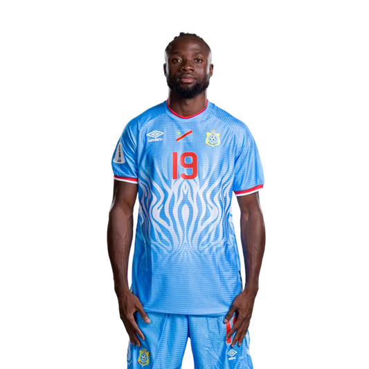 Congo DR National Football Team 2026 World Cup Jersey (Player Version/Match Version) — Forwards: No.17 Cedric BAKAMBU, No.19 Fiston MAYELE, No.20 Yoane WISSA, No. 23 Simon BANZA / République démocratique du Congo