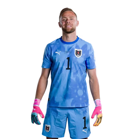 Austria National Team 2026 World Cup Jersey (Player Version/Match Issue) — Goalkeepers: No. 1 Alexander SCHLAGER, No. 12 Florian WIEGELE, No. 13 Patrick PENTZ / Torhüter: Nr. 1 Alexander SCHLAGER, Nr. 12 Florian WIEGELE, Nr. 13 Patrick PENTZ