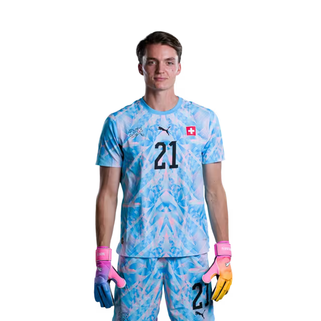 Switzerland National Team 2026 Jersey (Player Version) — Goalkeepers: No. 1 Gregor Kobel, No. 12 Yvon Mvogo, No. 21 Marvin Keller / Torhüter: Nr. 1 Gregor Kobel, Nr. 12 Yvon Mvogo, Nr. 21 Marvin Keller