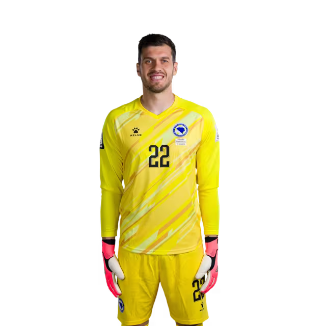 Bosnia and Herzegovina 2026 World Cup Jerseys – Player/Match Version – Goalkeepers: 1 Nikola VASILJ, 12 Mladen JURKAS, 22 Martin ZLOMISLIĆ / golman 1 Nikola VASILJ, 12 Mladen JURKAS, 22 Martin ZLOMISLIĆ