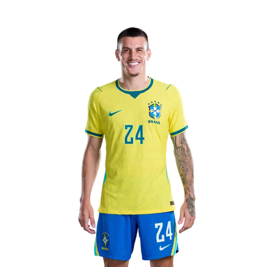 Brazil National Team 2026 World Cup Jersey (Player Version/Match Version) — Defenders: No. 16 Douglas Santos, No. 24 Roger Ibanez/ Defensores: Nº 16 DOUGLAS SANTOS, Nº 24 ROGER IBANEZ