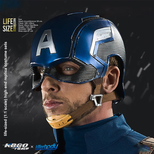 1:1 Wearable Captain America Helmet – True Movie Scale, Optimized for a Comfortable Fit