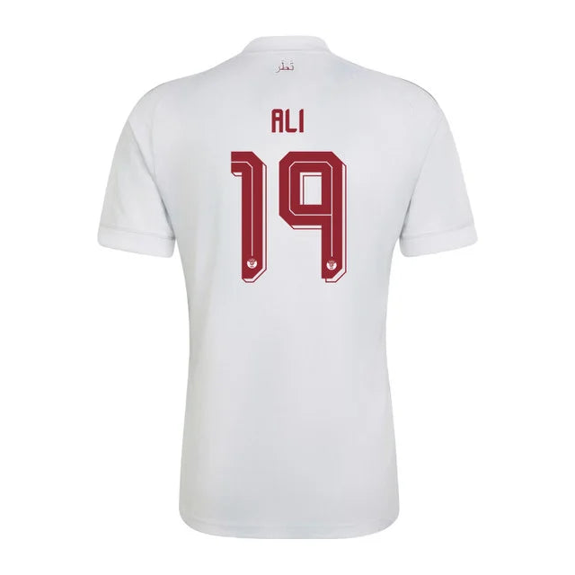 2026 World Cup Ali Qatar Soccer Jersey Player Version Match Version - No.19 Home Red and Away White