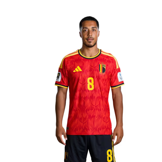 Belgium National Football Team – 2026 World Cup Jersey (Player Version/Match Version) – Midfielders: No. 6 Axel Witsel, No. 7 Kevin De Bruyne, No. 8 Youri Tielemans/ Middenvelders: nr. 6 Axel Witsel, nr. 7 Kevin De Bruyne, nr. 8 Youri Tielemans