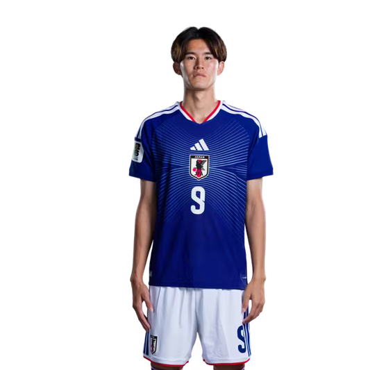 Japan National Football Team 2026 World Cup Jersey (Player Version/Match Kit) — Forwards: No. 6 Shuto Machino, No. 9 Keisuke Goto, No. 18 Ayase Ueda/サッカー日本代表 2026年ワールドカップ用ユニフォーム(選手仕様/マッチモデル) — フォワード:No.6 町野修斗、No.9 後藤啓介、No.18 上田綺世