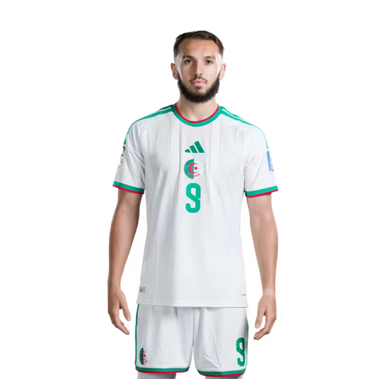 Algeria National Football Team 2026 World Cup Jersey (Player/Match Version) — Forwards: No. 7 Riyad Mahrez, No. 9 Amine Gouiri, No. 11 Anis Hadj Moussa/ المهاجمون: رقم 7 رياض محرز، رقم 9 أمين غويري، رقم 11 أنيس حاج موسى