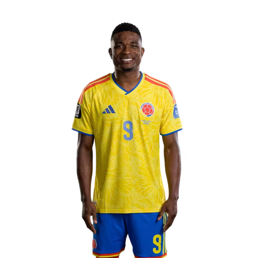 Colombia National Football Team 2026 World Cup Jersey (Player/Match Version) — Forwards: No. 7 Luis Díaz, No. 9 Jhon Córdoba, No. 19 Cucho Hernández./Delanteros: N.º 7 Luis Díaz, N.º 9 Jhon Córdoba, N.º 19 Cucho Hernández.
