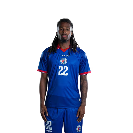 Mayo foutbòl koup di mond Ayiti 2026 vèsyon jwè vèsyon match - Defansè No.22 Jean-Kevin DUVERNE, No.24 Wilguens PAUGAIN