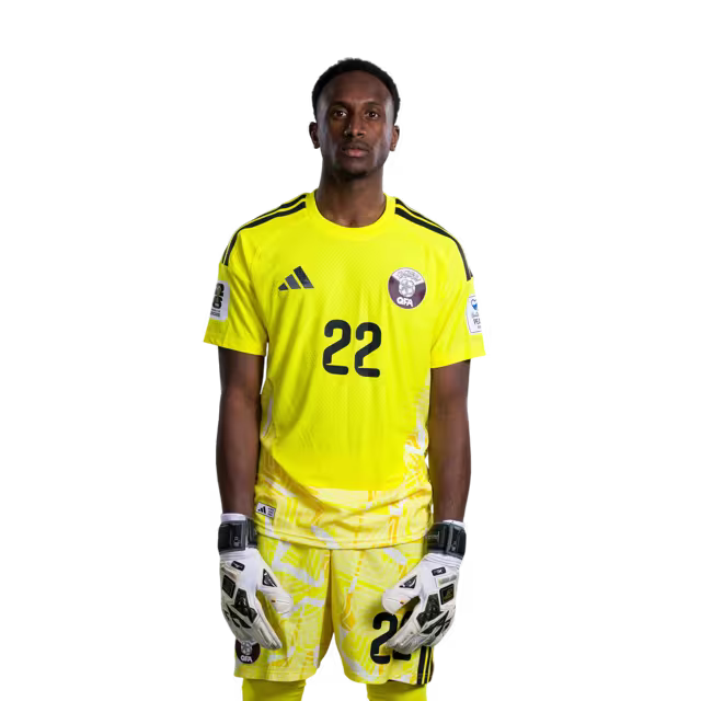 2026 World Cup Qatar Soccer Jersey Player Version Match Version - Goalkeeper No.1 MAHMOUD ABUNADA, No.21 SALAH ZAKARIA, No.22 MESHAAL BARSHAM