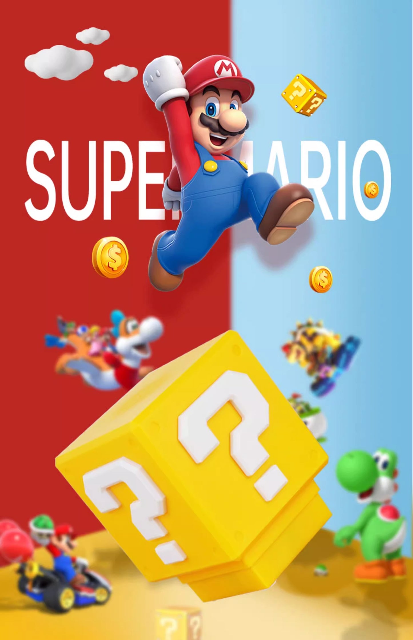 Mario Lamp, Super Mario Question Mark Night Light, Blocky Sound LED Modern Creative Ambient Light