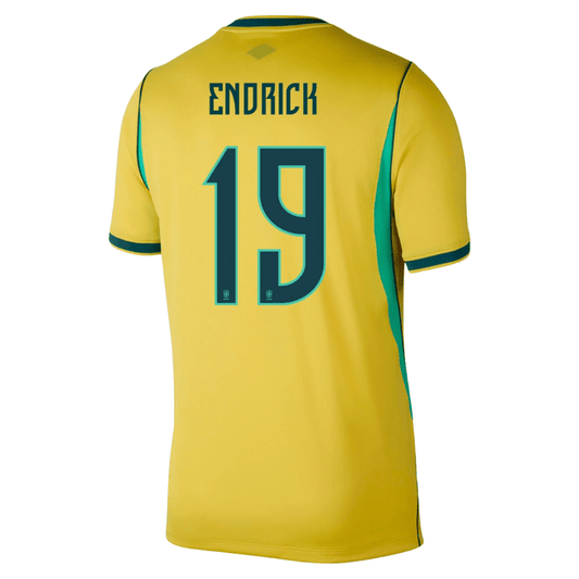 2026 World Cup Endrick Brazil Soccer Jersey Player Version Match Version - No.19 Home Yellow and Away Blue
