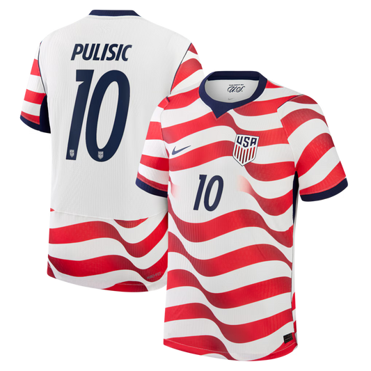2026 World Cup Christian Pulisic USA Soccer Jersey Player Version Match Version - No. 10 Home Red&White and Away Black