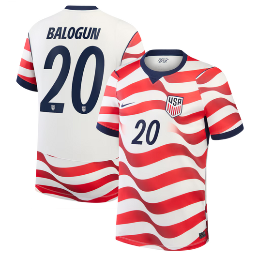 Fralin Balogun Men's USA National Soccer Team 2026 Season No. 20 Jersey - Home White and Away Black