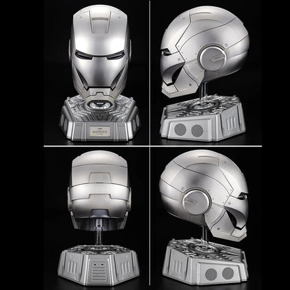 Official Iron Man MK2 Helmet: 1:1 Wearable Bluetooth Speaker with Ring Touch Control, Metallic Finish & Multi-Voice Command