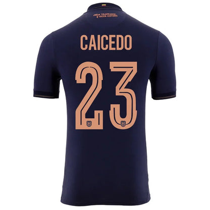 2026 World Cup Caicedo Ecuador Soccer Jersey Player Version  Match Version - No.23 Home Yellow and Away Blue