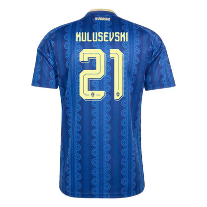 2026 World Cup Kulusevski Sweden Soccer Jersey Player Version  Match Version - No.21 Home Yellow and Away Blue