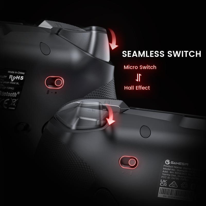 GameSir Tarantula Pro (Not for Xbox) Wireless Controller for PC/Switch/iOS/Android - ABXY Layout Switching, Anti-Drift TMR Sticks, 9 Mappable Buttons, RGB Lighting, 1200mAh Console Smartphone