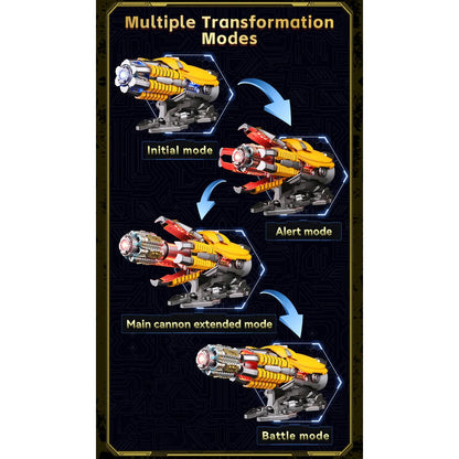 Transformers Bumblebee Wearable Hand Cannon – Kids Voice-Activated Toy with Gatling Sound Effects & LED Light, Boys Gift