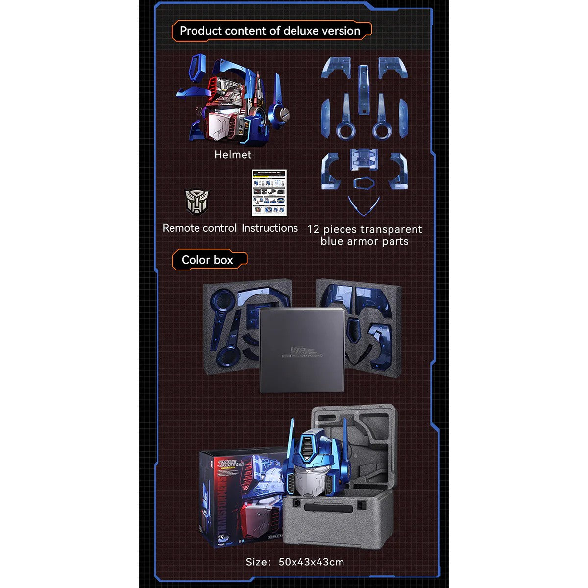 Transformers G1 Optimus Prime Luxury Wearable Helmet – 27 Detachable Armor Panels, Voice Changer & Visual Mechanical Gear System (Deluxe Edition)
