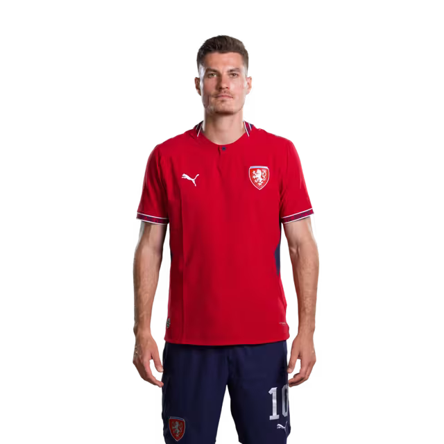 Czech Republic National Team 2026 World Cup Jersey (Player/Match Version) — Forwards: No. 9 Adam Hložek, No. 10 Patrik Schick, No. 11 Jan Kuchta/ Útočníci: č. 9 Adam HLOZEK, č. 10 Patrik Schick, č. 11 Jan KUCHTA