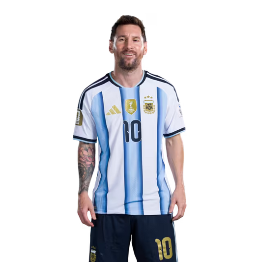 Argentina National Football Team 2026 World Cup Jersey (Player Version/Match Version) — Midfielders: No.9 Julian ALVAREZ, No.10 Lionel MESSI, No.16 Thiago ALMADA / Centrocampistas: N.º 9 Julián Álvarez, N.º 10 Lionel Messi, N.º 16 Thiago Almada