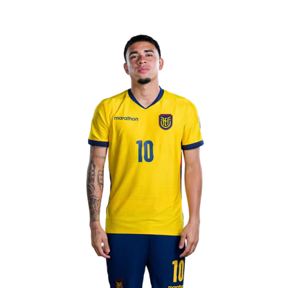 Ecuador National Football Team 2026 World Cup Jersey (Player Version/Match Version) — Midfielders: No. 5 Jordy Alcivar, No. 8 Anthony Valencia, No. 10 Kendry Paez./ Centrocampistas: N.° 5 Jordy ALCIVAR, N.° 8 Anthony VALENCIA, N.° 10 Kendry PAEZ