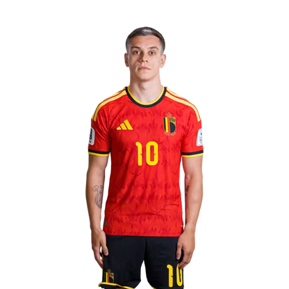 Belgium National Football Team – 2026 World Cup Jersey (Player Version/Match Version) – Forwards: No. 9 Romelu Lukaku, No. 10 Leandro Trossard, No. 11 Jérémy Doku/ Aanvallers: nr. 9 Romelu Lukaku, nr. 10 Leandro Trossard, nr. 11 Jérémy Doku