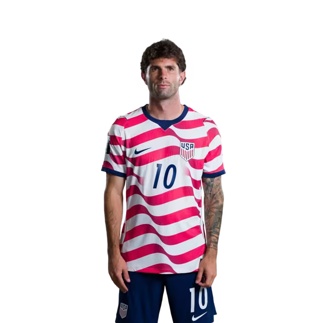 United States National Soccer Team 2026 FIFA World Cup Jersey (Player Version and Match Version) – Forwards: No. 9 Ricardo PEPI, No. 10 Christian PULISIC,No. 11 Brenden AARONSON