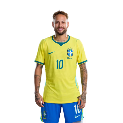 Brazil National Team 2026 World Cup Jersey (Player Version/Match Issue) — Forwards: No. 7 Vinícius Júnior, No. 9 Matheus Cunha, No. 10 Neymar Jr /Atacantes: Nº 7 VINICIUS JUNIOR, Nº 9 MATHEUS CUNHA, Nº 10 NEYMAR JR