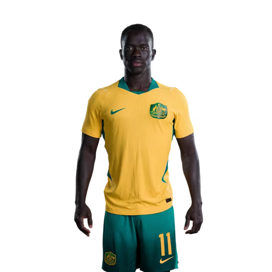 Australia National Soccer Team 2026 FIFA World Cup Jerseys (Player Version and Match Version) – Forwards: #11 Awer MABIL,#17 Nestory IRANKUNDA,#20 Cristian VOLPATO
