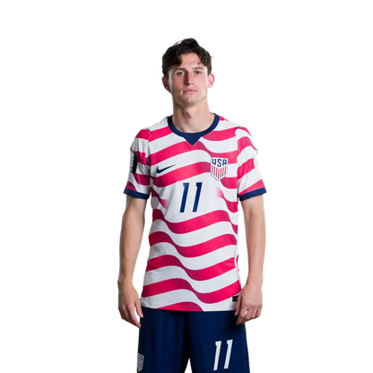 United States National Soccer Team 2026 FIFA World Cup Jersey (Player Version and Match Version) – Forwards: No. 9 Ricardo PEPI, No. 10 Christian PULISIC,No. 11 Brenden AARONSON