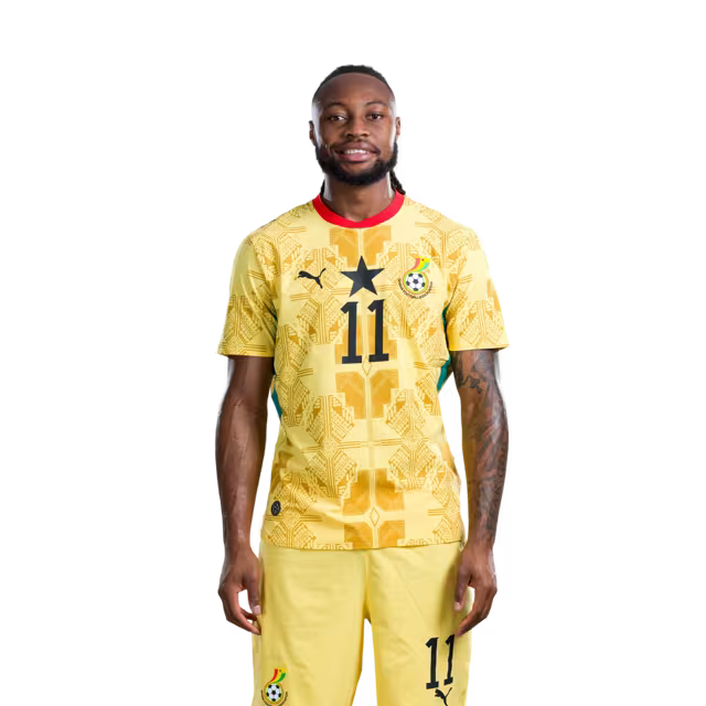 Ghana National Football Team 2026 World Cup Jersey (Player Version/Match Version) — Midfielders: No.11 Antoine SEMENYO, No.15 Elisha OWUSU,No.20 Augustine BOAKYE