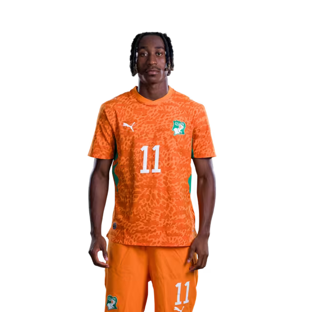 Côte d'Ivoire National Team 2026 World Cup Jersey (Player/Match Version) — Forwards: No. 9 Ange-Yoan Bonny, No. 10 Simon Adingra, No. 11 Yan Diomande/ Attaquants : n° 9 Ange-Yoan BONNY, n° 10 Simon ADINGRA, n° 11 Yan DIOMANDE