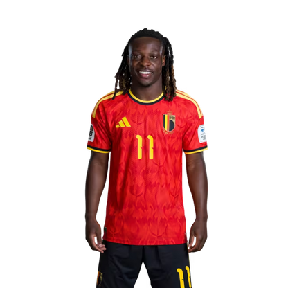 Belgium National Football Team – 2026 World Cup Jersey (Player Version/Match Version) – Forwards: No. 9 Romelu Lukaku, No. 10 Leandro Trossard, No. 11 Jérémy Doku/ Aanvallers: nr. 9 Romelu Lukaku, nr. 10 Leandro Trossard, nr. 11 Jérémy Doku