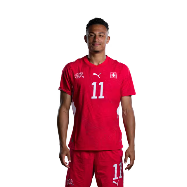 Switzerland National Team 2026 Jersey (Player Version) — Forwards: No. 7 Breel Embolo, No. 11 Dan Ndoye, No. 16 Christian Fassnacht / Stürmer: Nr. 7 Breel Embolo, Nr. 11 Dan Ndoye, Nr. 16 Christian Fassnacht