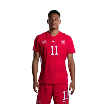 Switzerland National Team 2026 Jersey (Player Version) — Forwards: No. 7 Breel Embolo, No. 11 Dan Ndoye, No. 16 Christian Fassnacht / Stürmer: Nr. 7 Breel Embolo, Nr. 11 Dan Ndoye, Nr. 16 Christian Fassnacht