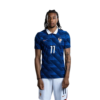 France National Football Team 2026 World Cup Jersey (Player Version/Match Issue) — Forwards: No. 11 Michael Olise, No. 12 Bradley Barcola, No. 20 Désiré Doué, No. 22 Jean-Philippe Mateta / Maillot de l'équipe de France de football pour la Coupe du Monde