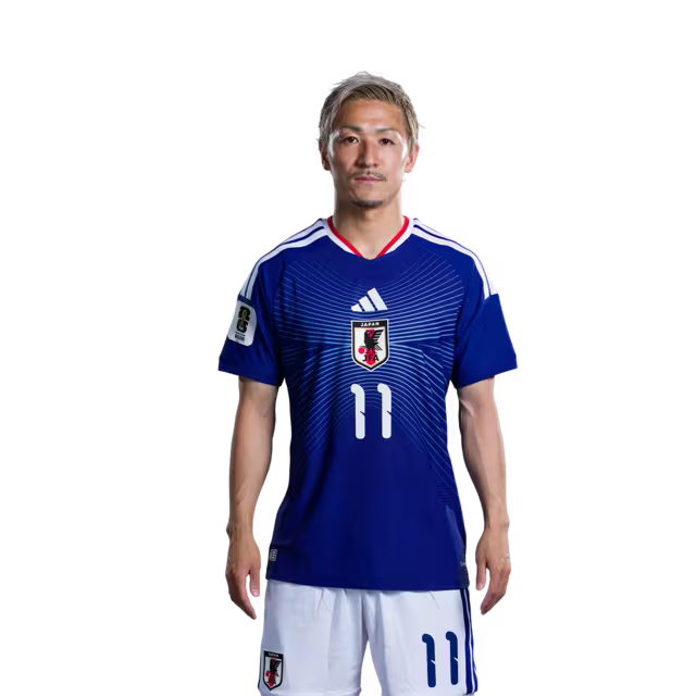 Japan National Football Team 2026 World Cup Kit (Player/Match Version) – Midfielders: No. 11 Daizen Maeda, No. 13 Keito Nakamura, No. 14 Junya Ito/サッカー日本代表 2026ワールドカップユニフォーム（選手バージョン／試合バージョン） MF：No.11 前田大然、No.13 中村敬斗、No.14 伊東純也