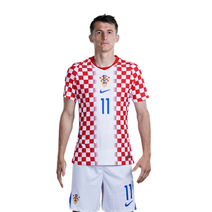 Croatia National Football Team 2026 World Cup Jersey (Player Version/Match Version) — Forwards: No. 9 Andrej Kramarić, No. 11 Ante Budimir, No. 14 Ivan Perišić / Napadači: Br. 9 Andrej KRAMARIĆ, Br. 11 Ante BUDIMIR, Br. 14 Ivan PERIŠIĆ
