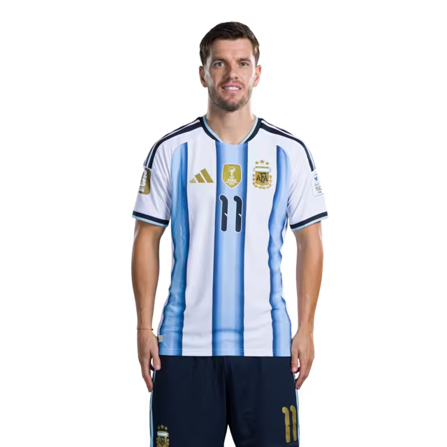 Argentina National Football Team 2026 World Cup Jersey (Player Version/Match Version) — Midfielders: No.11 Giovani Lo Celso, No.14 Exequiel PALACIOS, No.15 Nico GONZALEZ / Camiseta de la selección argentina de fútbol para la Copa del Mundo