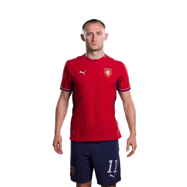 Czech Republic National Team 2026 World Cup Jersey (Player/Match Version) — Forwards: No. 9 Adam Hložek, No. 10 Patrik Schick, No. 11 Jan Kuchta/ Útočníci: č. 9 Adam HLOZEK, č. 10 Patrik Schick, č. 11 Jan KUCHTA