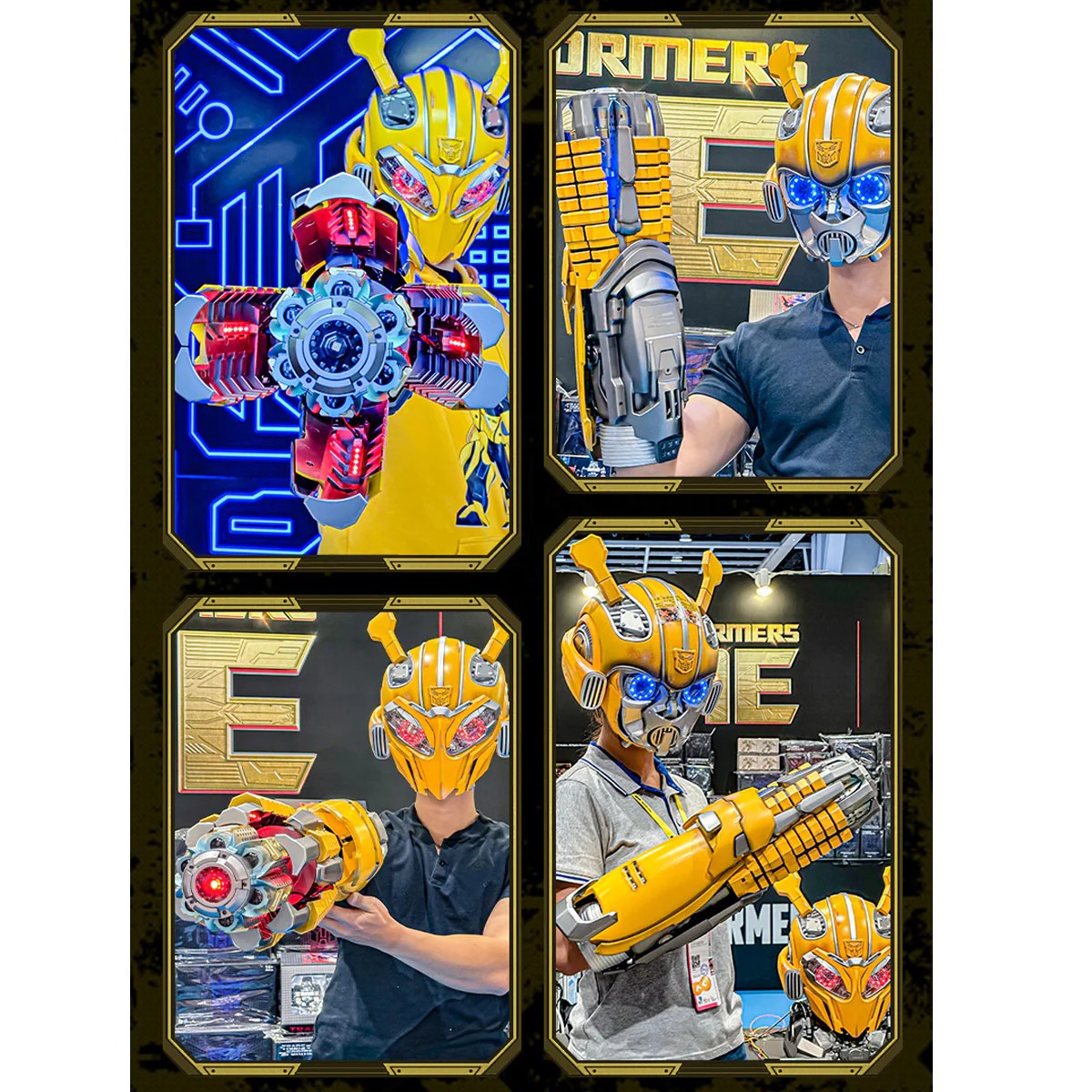 Transformers Bumblebee Wearable Hand Cannon – Kids Voice-Activated Toy with Gatling Sound Effects & LED Light, Boys Gift