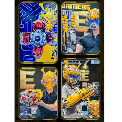 Transformers Bumblebee Wearable Hand Cannon – Kids Voice-Activated Toy with Gatling Sound Effects & LED Light, Boys Gift