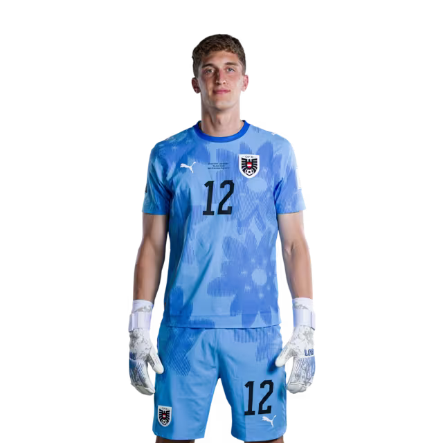 Austria National Team 2026 World Cup Jersey (Player Version/Match Issue) — Goalkeepers: No. 1 Alexander SCHLAGER, No. 12 Florian WIEGELE, No. 13 Patrick PENTZ / Torhüter: Nr. 1 Alexander SCHLAGER, Nr. 12 Florian WIEGELE, Nr. 13 Patrick PENTZ